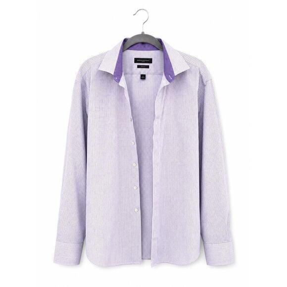 Calvin Klein Other - Calvin Klein Slim Fit Non Iron Dress Shirt Purple Check Button Up